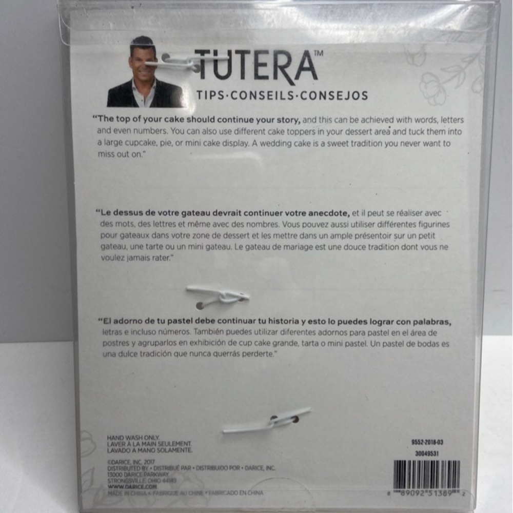 David Tutera "S" Rhinestone Monogram Cake Topper NEW - Picture 6 of 6